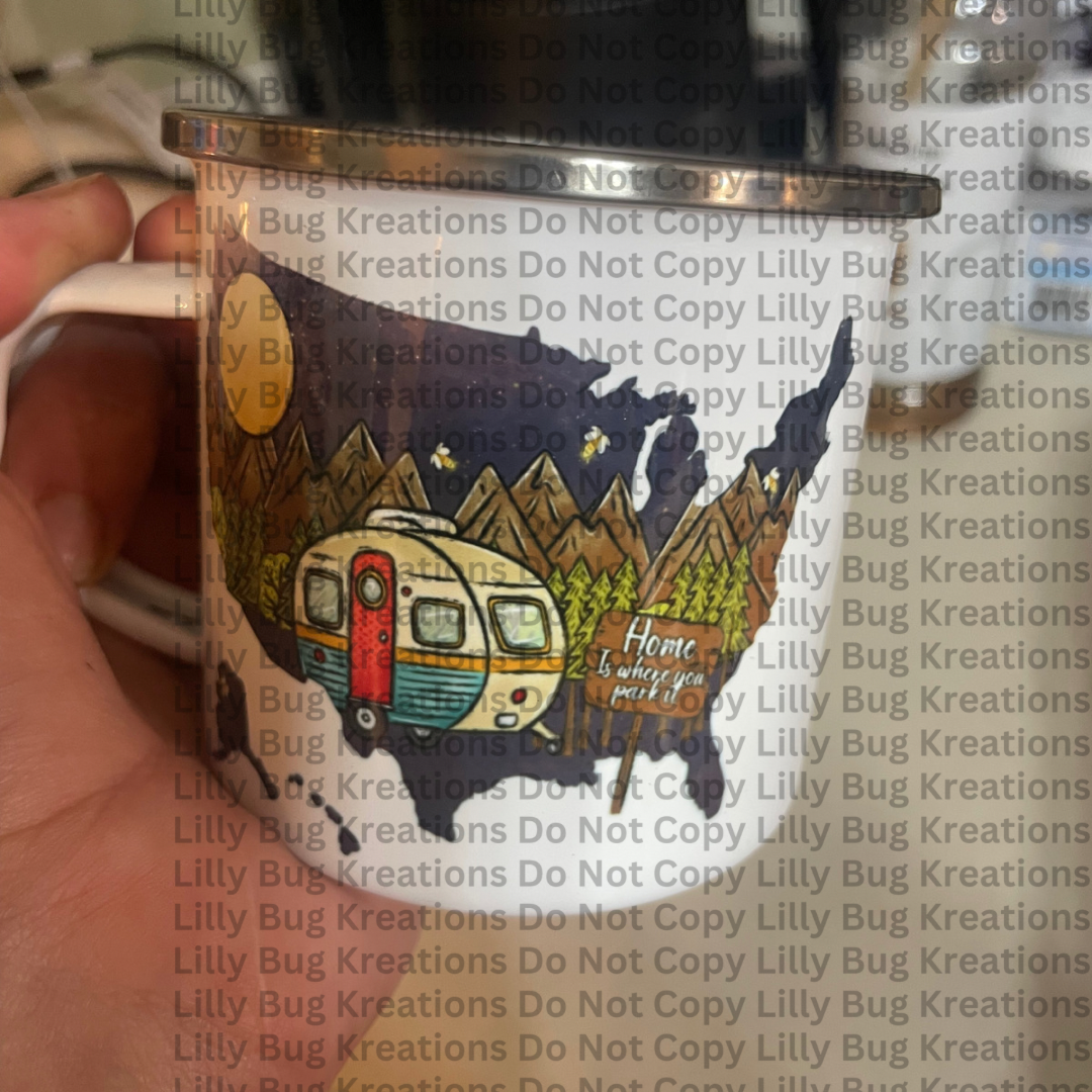 Home Is Where You Park It Funny Camping Coffee Mug by