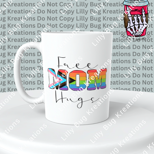 Free Mom Hugs Progressive Pride Flag Mug