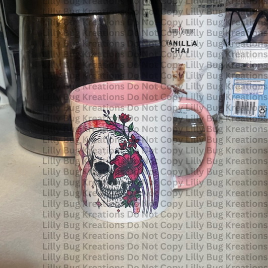 Floral Skull Rainbow Mug